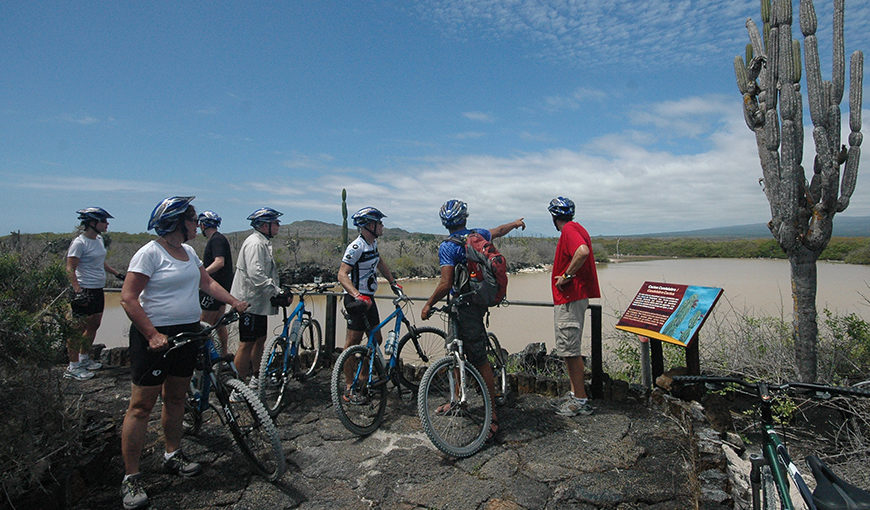 Biking on the Galapagos Islands.